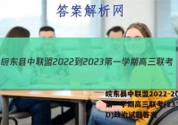 皖东县中联盟2022-2023第一学期高三联考(233312D)政治试题答案