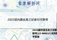 2023届内蒙古高三试卷10月联考(23-NM01C)文科数学答案