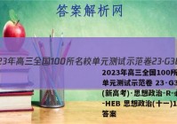 2023年高三全国100所名校单元测试示范卷 23·G3DY(新高考)·思想政治-R-必考-HEB 思想政治(十一)11答案