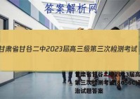 甘肃省甘谷二中2023届高三级第三次检测考试(8056C)政治试题答案