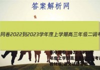 衡中同卷 2022-2023学年度上学期高三年级二调考试(新教材版)语文试题答案