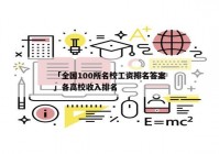 「全国100所名校工资排名答案」各高校收入排名