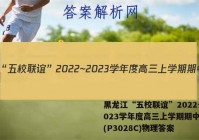 黑龙江“五校联谊”2022~2023学年度高三上学期期中考试(P3028C)物理答案