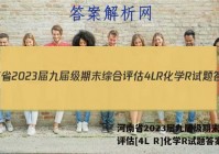 河南省2023届九届级期末综合评估[4L R]化学R试题答案