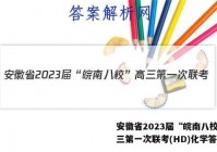 安徽省2023届“皖南八校”高三第一次联考(HD)化学答案