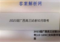 2023届广西高三试卷10月联考(23-109C)文科数学答案