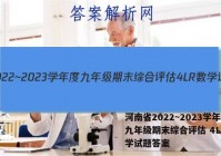 河南省2022~2023学年度九年级期末综合评估 4L R数学试题答案