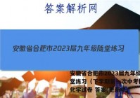 安徽省合肥市2023届九年级随堂练习（下学期第一次中考模拟）化学试卷 答案(更新中)