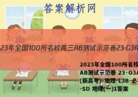 2023年全国100所名校高三AB测试示范卷 23·G3AB(新高考)·地理-LJB-必考-SD 地理(一)1答案