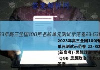 2023年高三全国100所名校单元测试示范卷 23·G3DY(新高考)·思想政治-R-必考-QGB 思想政治(十九)19答案