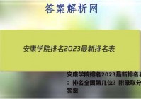 安康学院排名2023最新排名表：排名全国第几位？附录取分数线答案