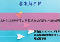 河南省2022~2023学年度九年级期末综合评估 4L R物理试题答案