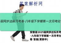 安徽省2025届同步达标月考卷·八年级下学期第一次月考化学试卷 答案(更新中)