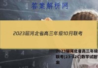 2023届河北省高三年级10月联考(23-82C)数学试题答案