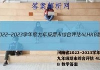 河南省2022~2023学年度九年级期末综合评估 4L HKB 数学答案