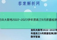 金科大联考2022~2023学年度高三9月质量检测(新教材)数学答案