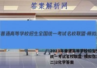 2023年普通高等学校招生全国统一考试名校联盟·模拟信息卷(二)2化学答案