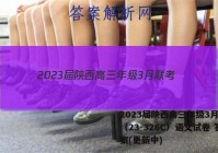 2023届陕西高三年级3月联考（23-326C）语文试卷 答案(更新中)