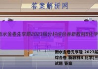 衡水金卷先享题 2023届分科综合卷 新教材B 化学(三)3试题 答案