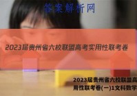 2023届贵州省六校联盟高考实用性联考卷(一)1文科数学答案