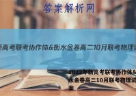 2022年新高考联考协作体&衡水金卷高二10月联考物理试题答案