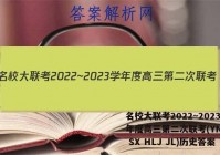 名校大联考2022~2023学年度高三第二次联考(YN AH SX HLJ JL)历史答案