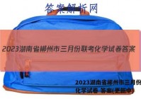 2023湖南省郴州市三月份联考化学试卷 答案(更新中)