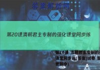 第20课 清朝君主专制的强化 课堂同步练(答案)试卷 答案(更新中)