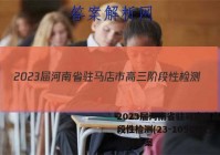 2023届河南省驻马店市高三阶段性检测(23-105C)语文试题答案