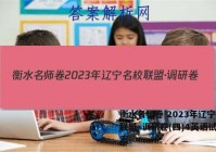衡水名师卷 2023年辽宁名校联盟·调研卷(四)4英语试题答案