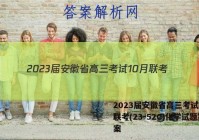 2023届安徽省高三考试10月联考(23-52C)化学试题答案