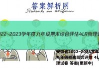 安徽省2022~2023学年度九年级期末综合评估 4L R物理试卷 答案(更新中)