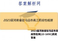 2023届河南省驻马店市高三阶段性检测(23-105C)历史答案