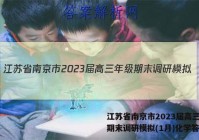 江苏省南京市2023届高三年级期末调研模拟(1月)化学答案