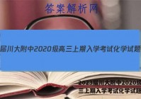 2023届川大附中2020级高三上期入学考试化学试题答案