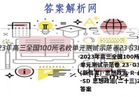 2023年高三全国100所名校单元测试示范卷 23·G3DY(新高考)·思想政治-R-必考-SD 思想政治(二十三)23答案