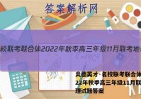 炎德英才·名校联考联合体 2022年秋季高三年级11月联考地理试题答案