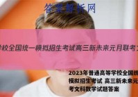 2023年普通高等学校全国统一模拟招生考试 高三新未来元月联考文科数学试题答案