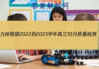 九师联盟 2022-2023学年高三10月质量检测(新高考)G湖北 化学答案