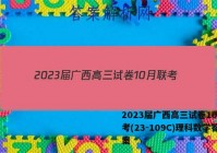 2023届广西高三试卷10月联考(23-109C)理科数学答案