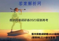 衡中同卷调研卷2023届新高考/新教材(三)3语文答案
