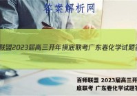 百师联盟 2023届高三开年摸底联考 广东卷化学试题答案