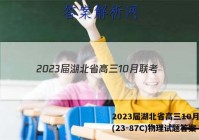 2023届湖北省高三10月联考(23-87C)物理试题答案