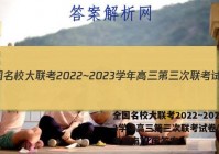 全国名校大联考2022~2023学年高三第三次联考试卷(新高考湖南)化学答案