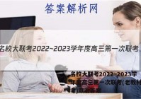 名校大联考2022~2023学年度高三第一次联考(老教材老高考)政治答案