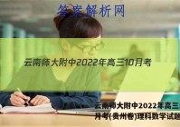 云南师大附中2022年高三10月考(贵州卷)理科数学试题答案