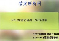 2023届湖北省高三10月联考(23-87C)英语试题答案