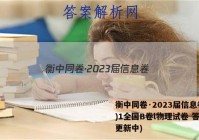 衡中同卷·2023届信息卷(一)1全国B卷l物理试卷 答案(更新中)