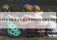 2022-2023学年安徽省九年级下学期阶段性质量监测英语试卷 答案(更新中)