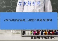 2023届河北省高三届级下学期3月联考(807CHEB)物理答案试卷 答案(更新中)